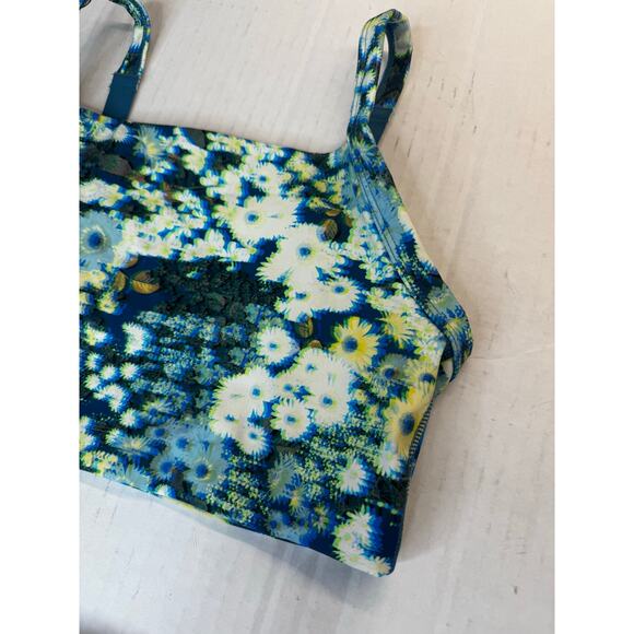 OFFLINE by Aerie 3D Square Neck Sports Bra Blue Path Adjustable Straps XS NWT - Picture 3 of 8